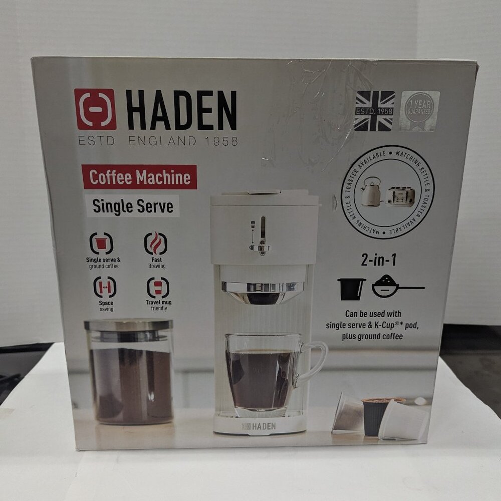 HADEN Single Serve Coffee Machine for Single Serve Pods and Ground Coffee (New)